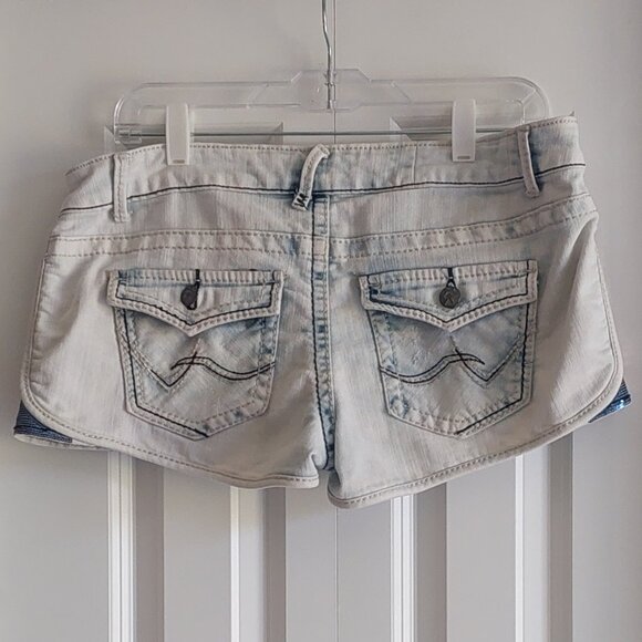 Vanilla Star by Delia's Light Denim Union Jack Shorts Juniors Size 11 - Picture 4 of 15